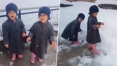 Video of Two Little Girls 'Reporting' on Snowfall in Kashmir Will Fill Your Heart With Great Joy (Watch Adorable Clip)
