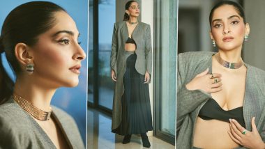 Sonam Kapoor Dazzles in a Chic Grey Suit and Skirt at the Artisan Jewellery Design Awards 2024, View Pics