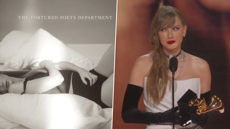 Taylor Swift Surprises All As She Announces New Album 'The Tortured Poets Department' During Grammys 2024 Acceptance Speech (Watch Video)