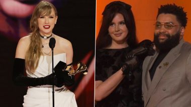 Taylor Swift Praises Her Friends Lana Del Rey and Jack Antonoff at Grammys 2024; 'Maroon' Singer Expresses Gratitude for Collaboration (Watch Video)