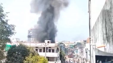 Telangana Fire: 20 Huts Gutted, 4-5 Gas Cylinders Explode After Massive Blaze Erupts in Karimnagar (Watch Video)