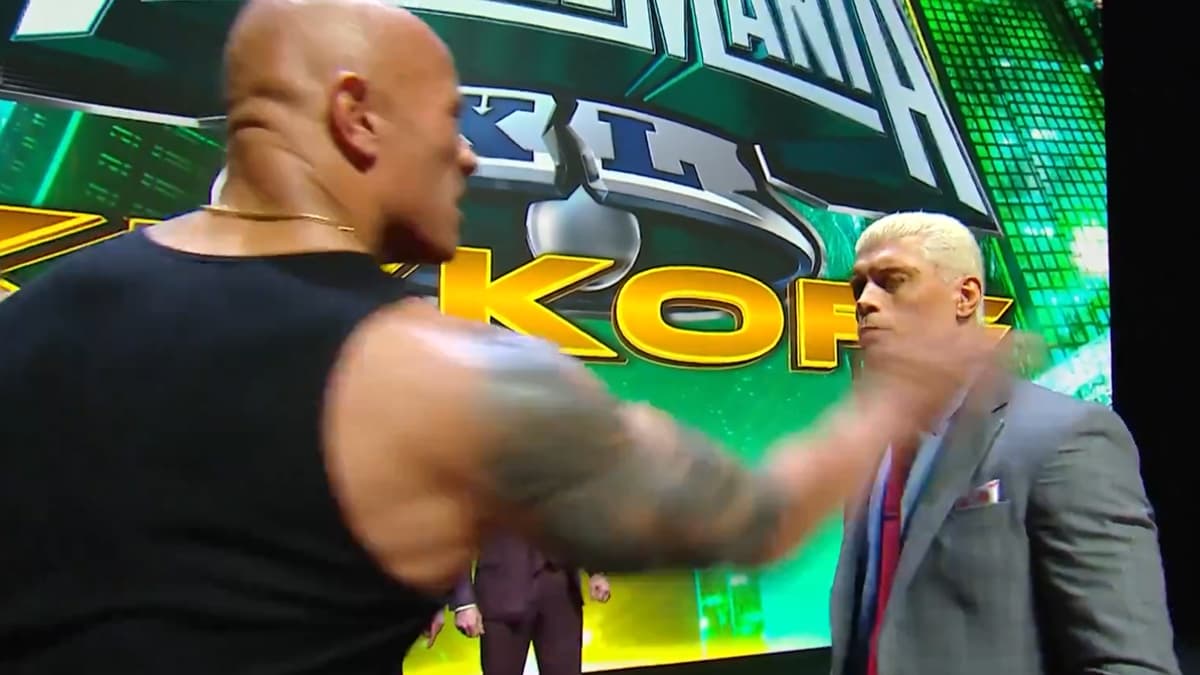 The Rock Slaps Cody Rhodes at WWE WrestleMania XL Kick-Off, Video Goes  Viral | 🏆 LatestLY