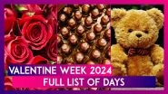 Valentine Week 2024 Date Sheet: Rose Day, Chocolate Day, Teddy Day And Other Days Celebrated In The Love Week Till Valentine&rsquo;s Day