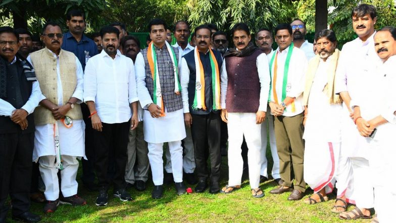 Venkatesh Netha Borlakunta Joins Congress: Bharat Rashtra Samithi MP From Telangana’s Peddapalli, Other BRS Leaders Join Grand Old Party (Watch Video)