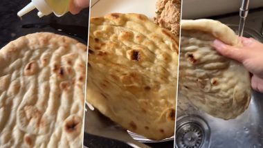 Video of Woman Washing Naan Under Running Tap Water and Frying Before Eating Goes Viral, Watch