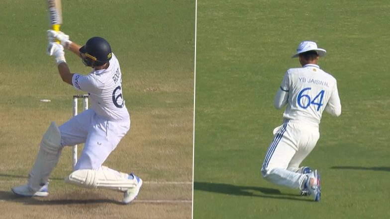 Yashasvi Jaiswal Shows Stunning Reflexes, Takes Impressive Catch To Dismiss Joe Root During IND vs ENG 3rd Test 2024 (Watch Video)