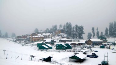 Snowfall in Jammu and Kashmir: First Major Snowfall in Kashmir Valley, Morning Flights Cancelled and Others on Standby (Watch Videos)