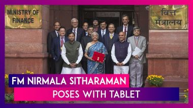 Union Budget 2024: Nirmala Sitharaman Reaches Parliament To Present The Interim Budget, Poses With Her Tablet