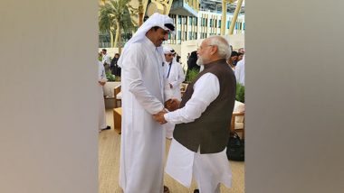 India-Qatar Ties Growing Stronger and Stronger, Says PM Narendra Modi After Talks With Emir Sheikh Tamim Bin Hamad Al Thani