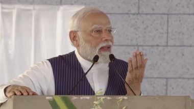 Pasted Chinese Stickers, Insulted ISRO Scientists: PM Narendra Modi Lambasts Tamil Nadu’s Ruling DMK at Public Rally (Watch Video)