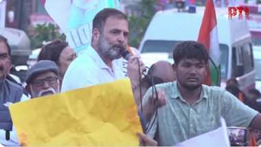 Bharat Jodo Nyay Yatra: Congress Leader Rahul Gandhi’s Nyay Yatra Resumes From Uttar Pradesh’s Prayagraj (Watch Video)