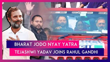 Bharat Jodo Nyay Yatra: RJD Leader Tejashwi Yadav Joins Rahul Gandhi’s In Bihar’s Sasaram