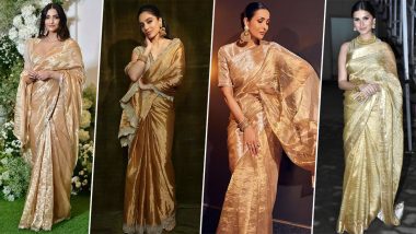 From Sobhita Dhulipala to Sonam Kapoor, All the B-town Ladies Swooning Over Pretty Gold Sarees!