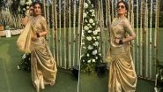 Raveena Tandon Rocks Shimmery Golden Saree With Style; Patna Shuklla Actress&rsquo; Latest &rsquo;Gangsta&rsquo; Look Is Perfect for This Wedding Season (View Pics)