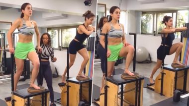 Besties Sara Ali Khan and Janhvi Kapoor Serve Fitness Goals As They Workout Together in Gym (Watch Video)