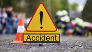 Madhya Pradesh Road Accident: Driverless Police Scorpio Crushes Sanitation Worker in Sagar, Two Cops Suspended; Disturbing Video Surfaces