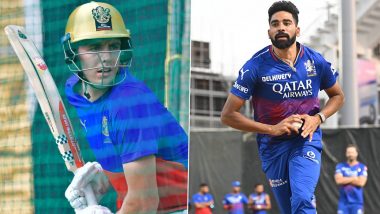 Royal Challengers Bengaluru’s Mohammed Siraj, Cameron Green Sweat It Out in Nets Ahead of IPL 2024