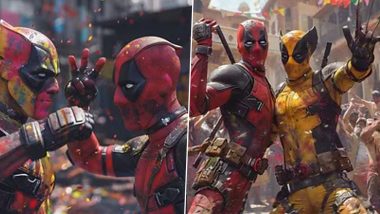 Holi 2024: Fans Imagine Ryan Reynolds' Deadpool and Hugh Jackman's Wolverine Splashing Colours in AI-Generated Images