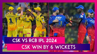 CSK Vs RCB IPL 2024 Stat Highlights: Chennai Super Kings Clinch Six-Wicket Win Over Royal Challengers Bengaluru
