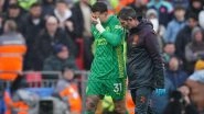 Premier League 2023-24: Citizen&rsquo;s Goalkeeper Ederson Out for 3-4 Weeks Following Thigh Injury in Manchester City vs Liverpool Match