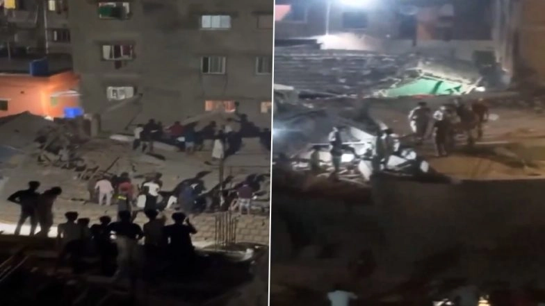 Kolkata Building Collapse: Under-Construction Building Collapses in Metiabruz Area, Rescue Operation Underway (Watch Video)