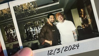 Ayushmann Khurrana Meets Ed Sheeran, Treats the Singer to His Mother's Homemade Pinni (See Pics)