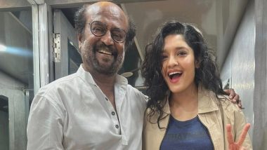 Vettaiyan: Ritika Singh Poses With Rajinikanth From Sets of TG Gnanavel’s Upcoming Film in Hyderabad (View Pic)