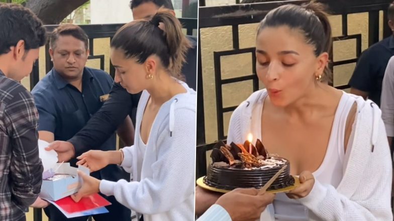 Alia Bhatt Celebrates Her 31st Birthday With Paparazzi, Jigra Actress Cuts Cake With Them (Watch Video)