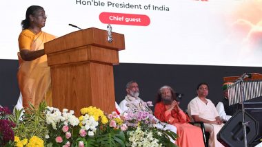 Global Spirituality Mahotsav: India Is Mother of Spirituality and Democracy, Says President Droupadi Murmu (See Pics)