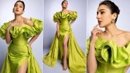 Sara Ali Khan Stuns in Green Floor Sweeping Puffy Off-Shoulder Gown With Thigh-High Slit (View Pics)