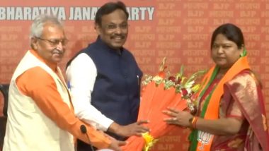 Sita Soren Joins BJP: Former Jharkhand CM Hemant Soren’s Sister-in-Law Joins Bharatiya Janata Party Hours After Quitting JMM (Watch Video)