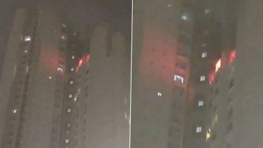 Mumbai Fire: Massive Blaze Breaks Out in High-Rise Building in Wadala Area, No Casualties Reported (Watch Video)