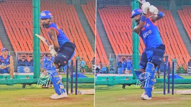 IPL 2024: Mumbai Indians’ Hardik Pandya Sweats Out Ahead of Gujarat Titans Clash