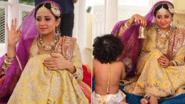 Sargun Mehta Makes Cute Faces in Punjabi Bridal Outfit; Husband Ravi Dubey Calls It ‘Chote Bachchon Si Masoomiyat’(Watch Video)