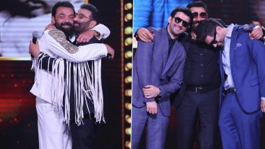Sunny Deol Hugs and Dances With Brother Bobby Deol in His ‘Precious’ Moments From Zee Cine Awards, Poses With Karan Deol and Rajveer Deol (View Pics)