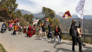 Tibetan National Uprising Day: Tibetans in Exile Take Part in Protest Marking 65th Uprising Day in Dharamshala (See Pics)