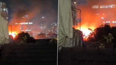 Mumbai Fire: Blaze Erupts in Three-Storey Building in Kamathipura, Fire Tenders Reach Spot (Watch Video)