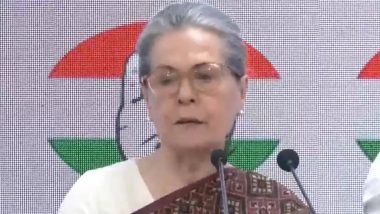 Sonia Gandhi Accuses PM Narendra Modi of Financial Assault on Congress, Says ‘Systematic Effort To Cripple Party Finances Underway by Prime Minister’ (Watch Video)