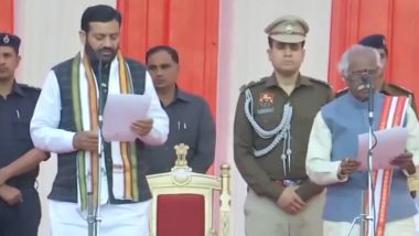 Nayab Singh Saini Sworn In As Haryana Chief Minister After Manohar Lal Khattar Resigns, Five Others Take Oath As Ministers (Watch Video)