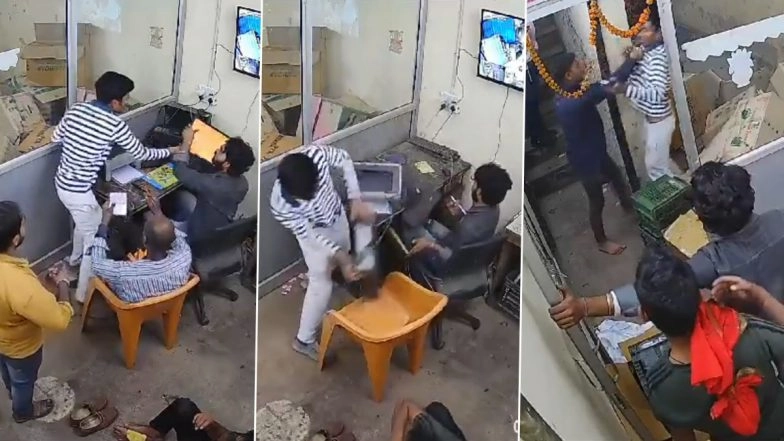 Delhi: Man Vandalises Entire Shop, Damages Computer and Threatens Employees in Mahindra Park Area; Video Surfaces