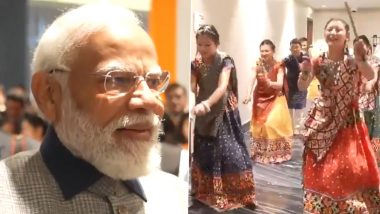 Garba Dance in Bhutan: In a Special Welcome to PM Narendra Modi, Bhutan Youngsters Perform Garba on Song Written by Him in Thimphu (Watch Video)