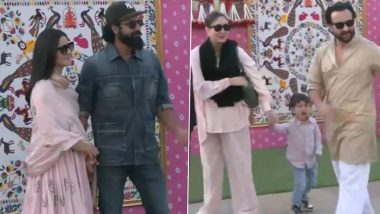 Vicky Kaushal-Katrina Kaif, Saif Ali Khan-Kareena Kapoor Khan and Other Stars Leave From Jamnagar After Anant Ambani and Radhika Merchant’s Pre-wedding Celebrations (Watch Videos)