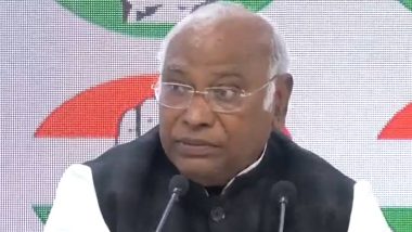 Congress Press Conference: Mallikarjun Kharge Blames BJP for ‘Frozen Banks Accounts’, Says ‘No Level Playing Field’ for Elections (Watch Video)