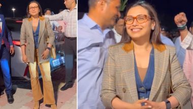 Anant Ambani-Radhika Merchant Pre-Wedding Festivities: Rani Mukerji Makes Stylish Entry to Jamnagar for Marriage Celebrations (Watch Video)