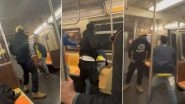 US: Man Shoots &lsquo;Aggressive&rsquo; Passenger After Taking His Gun During Fight on Moving Subway Train in Brooklyn, Video Surfaces