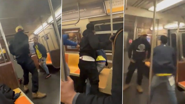 US: Man Shoots ‘Aggressive’ Passenger After Taking His Gun During Fight on Moving Subway Train in Brooklyn, Video Surfaces