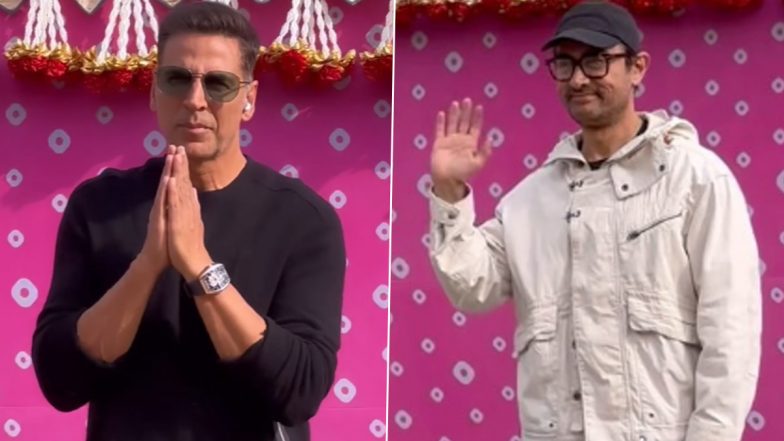 Anant Ambani-Radhika Merchant Pre-Wedding Festivities: Akshay Kumar and Aamir Khan Reach Jamnagar To Celebrate Couple’s Union (Watch Video)