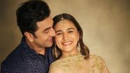 Alia Bhatt Looks Elegant in Gold-Embroidered Lehenga While Wrapped in Hubby Ranbir Kapoor’s Arms; See Pics!