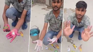 How to Remove Holi Colours From Hands? Man Uses Shampoo, Lemon and Eno to Safely Clean Hands After Playing Rangwali Holi (Watch Video)
