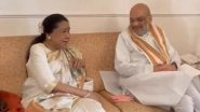 Asha Bhosle Sings &lsquo;Abhi Na Jao Chhod Kar&rsquo; As She Meets BJP Home Minister Amit Shah at Her Book Launch Event in Mumbai (Watch Video)